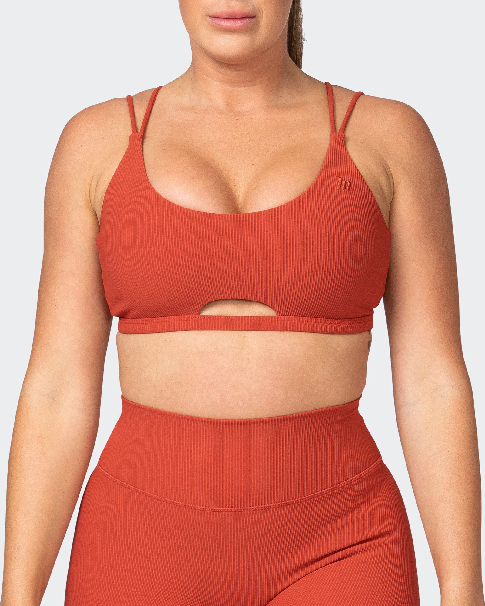 All Day Rib Bralette - Burnt Orange-Bralettes-XS-042381BRORNG-XS-MNAPPRL23032-2-Muscle Nation