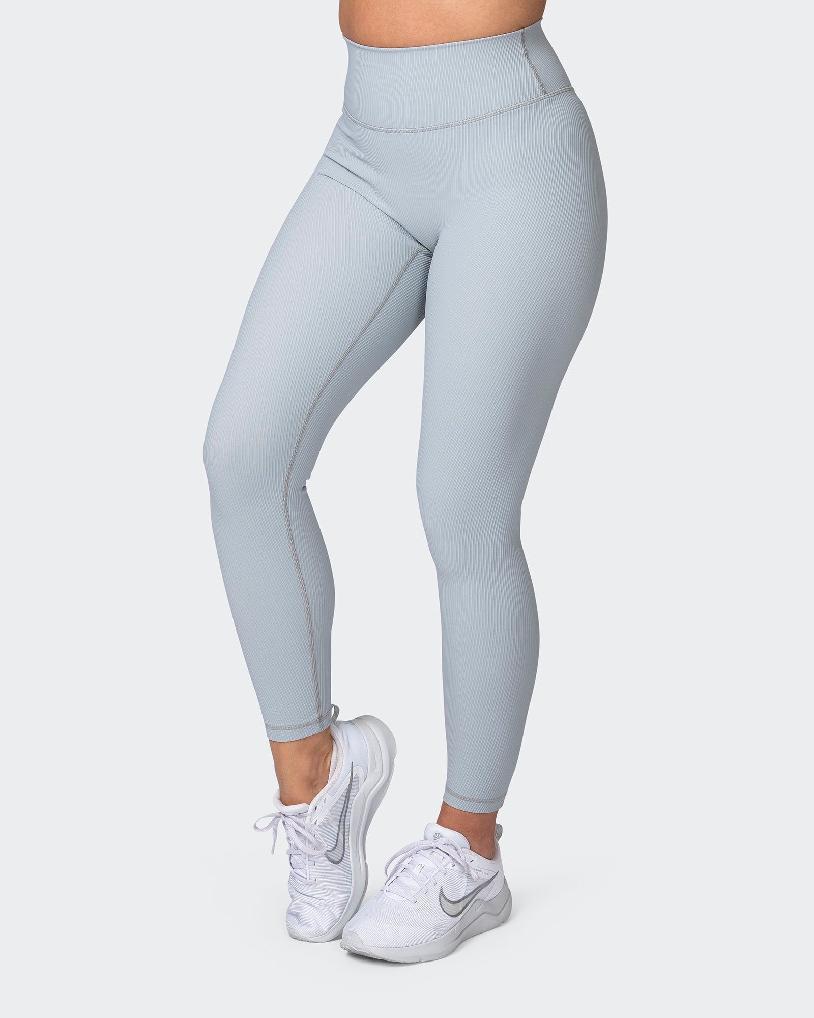 Zero Rise Rib Ankle Length Leggings - Oyster-Leggings-XXS-042383OYST-XXS-MNAPPRL23094-3-Muscle Nation