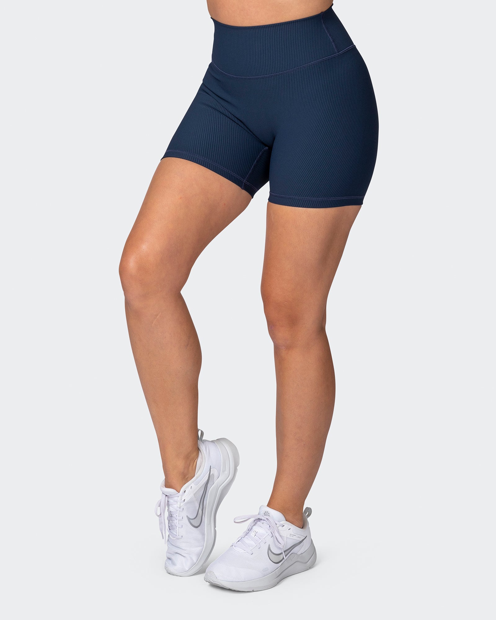 Zero Rise Rib Midway Shorts - Navy-Shorts-XXS-042382NAVY-XXS-MNAPPRL23040-3-Muscle Nation