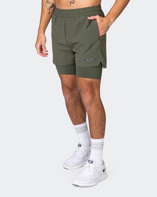 Vigour Training 3" Shorts - Dark Khaki-Shorts-S-042363DKHAKI-S-MNAPPRL22340-1-Muscle Nation
