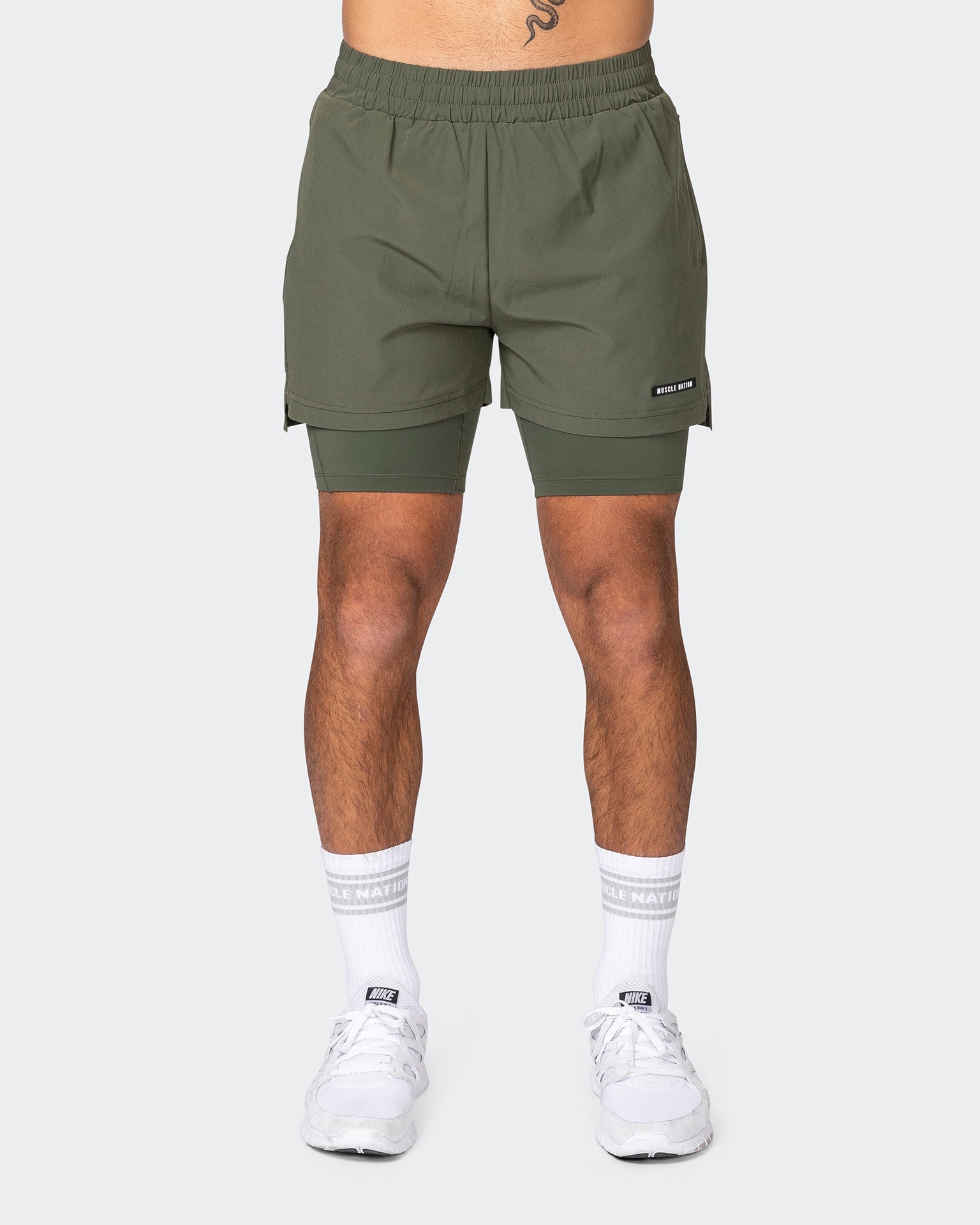 Vigour Training 3" Shorts - Dark Khaki-Shorts-S-042363DKHAKI-S-MNAPPRL22340-3-Muscle Nation