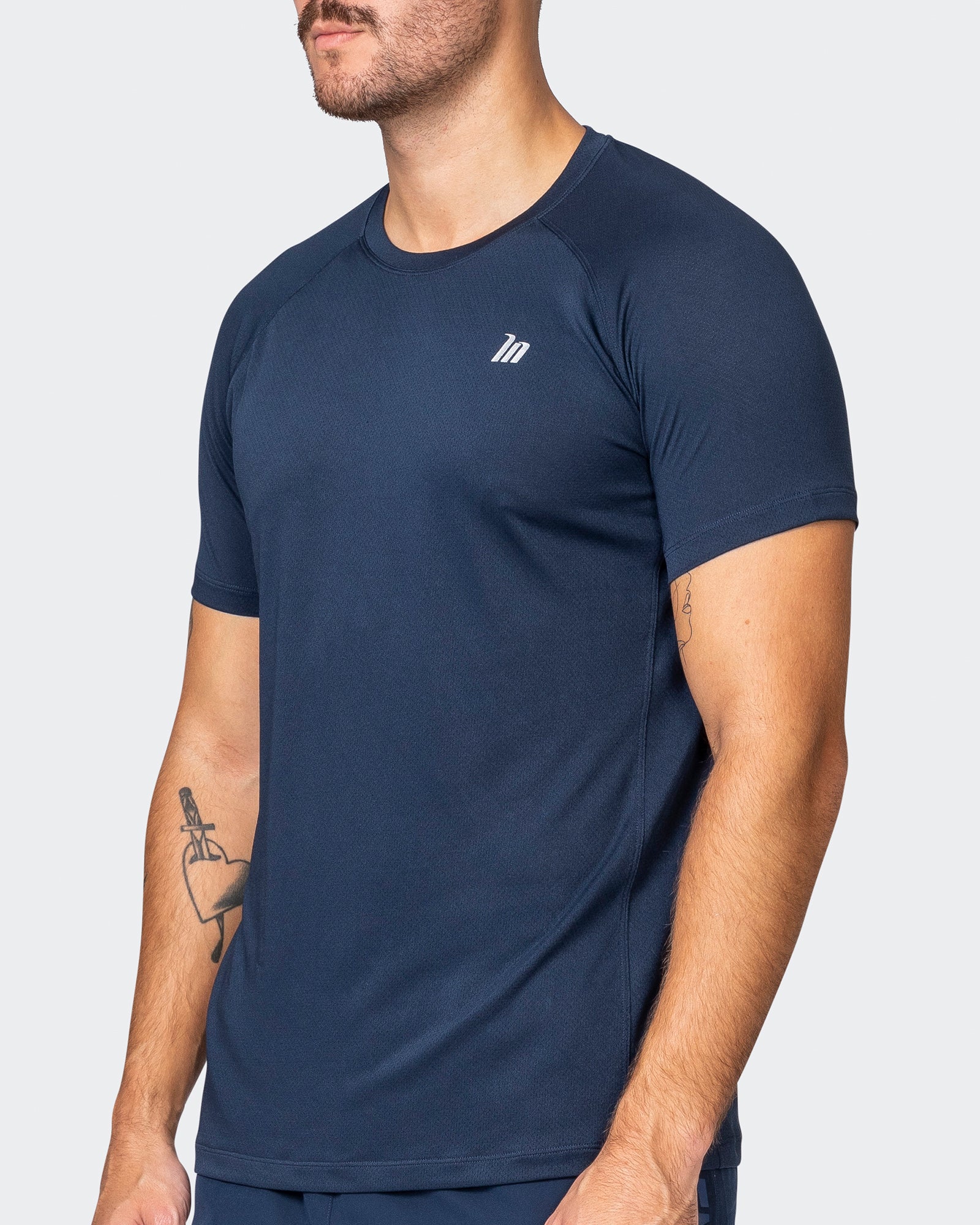New Heights Running Tee - Navy-T-Shirts-S-042359NAVY-S-MNAPPRL22256-3-Muscle Nation