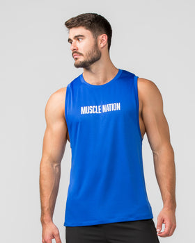 Burly Training Tank - Bondi Blue-Singlets & Tanks-S-012409BONDIBLU-S-MNAPPRL29156-1-Muscle Nation