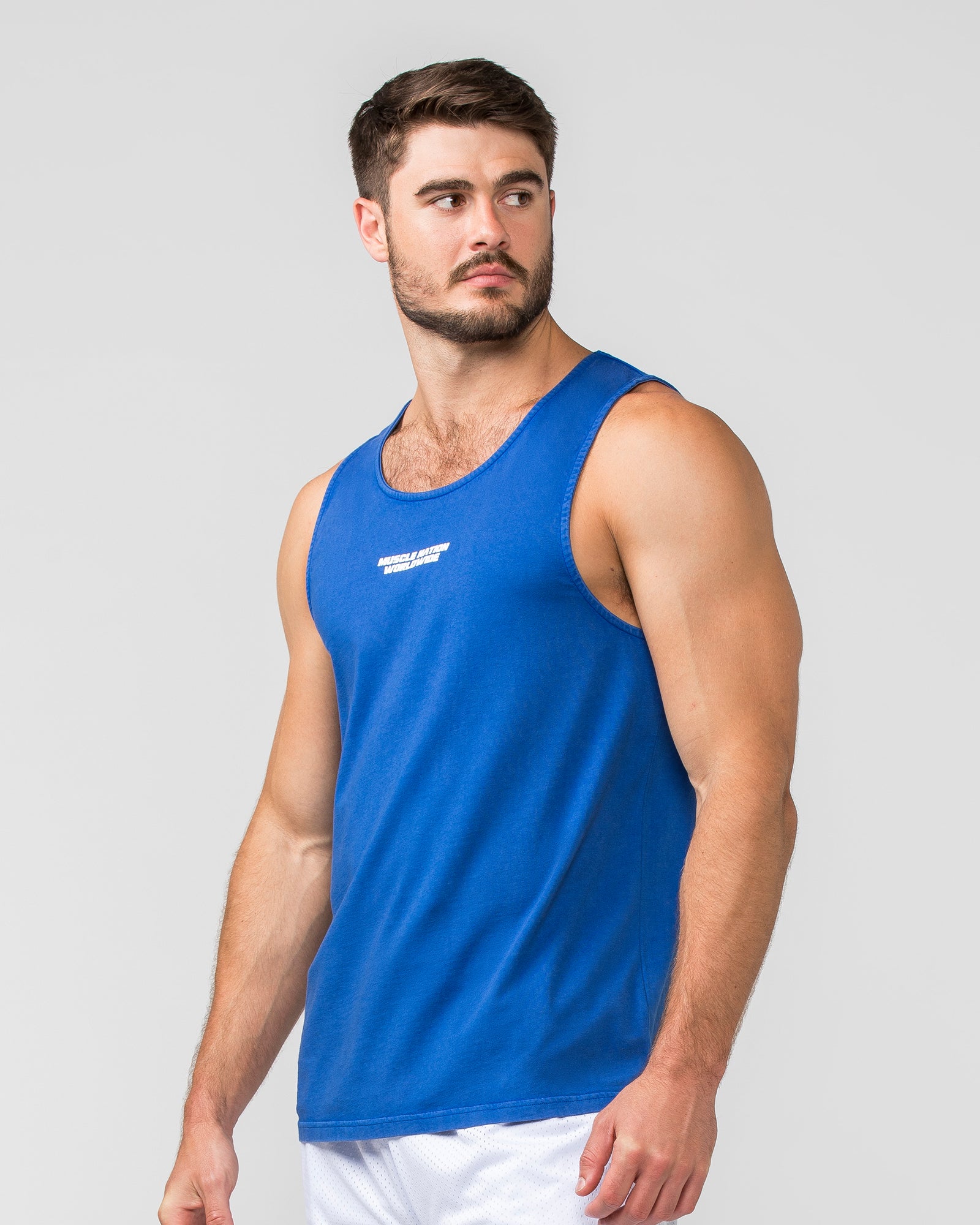 H-Back Represent Tank - Washed Bondi Blue-Singlets & Tanks-S-012408WSHBNBL-S-MNAPPRL29294-4-Muscle Nation