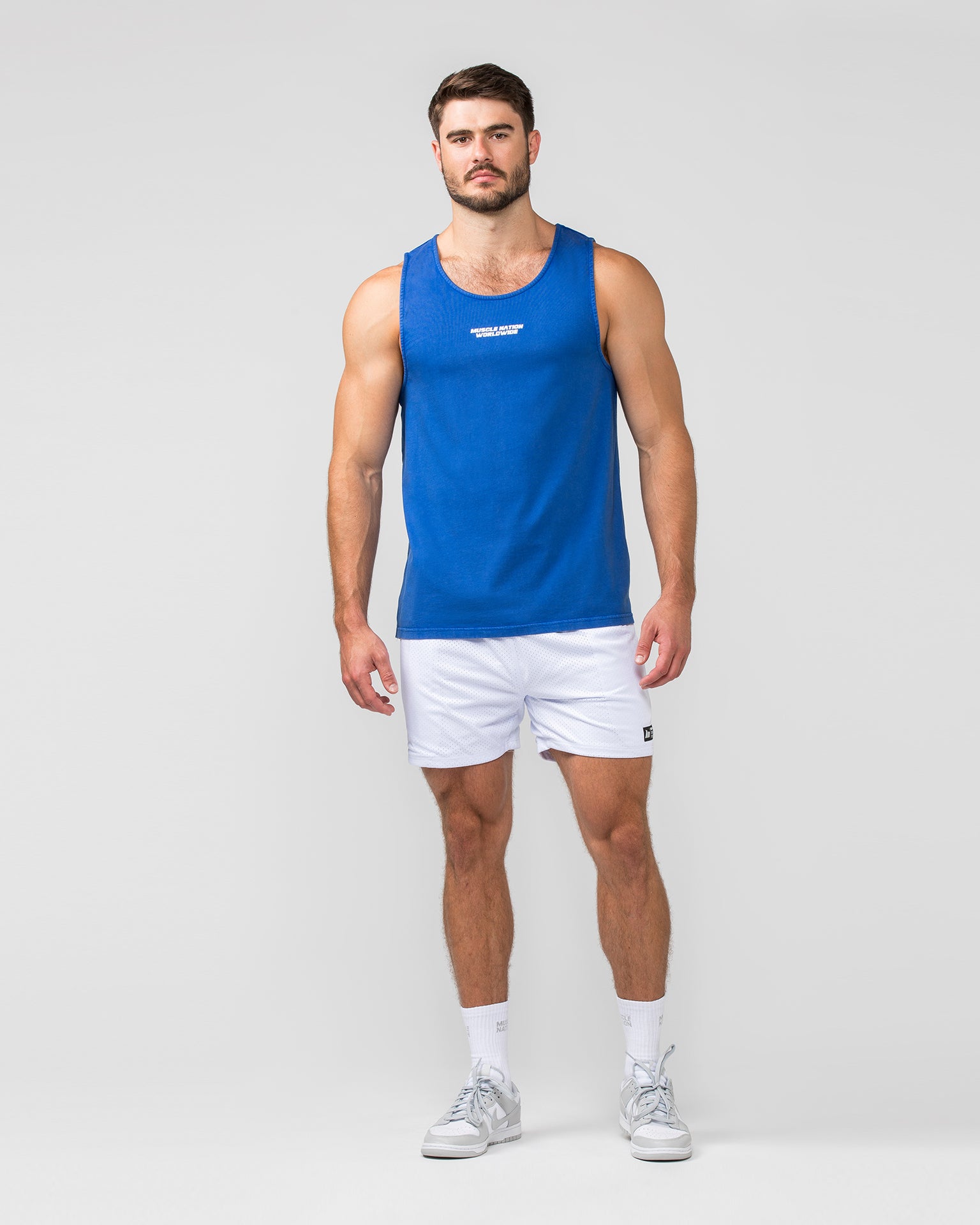 H-Back Represent Tank - Washed Bondi Blue-Singlets & Tanks-S-012408WSHBNBL-S-MNAPPRL29294-7-Muscle Nation