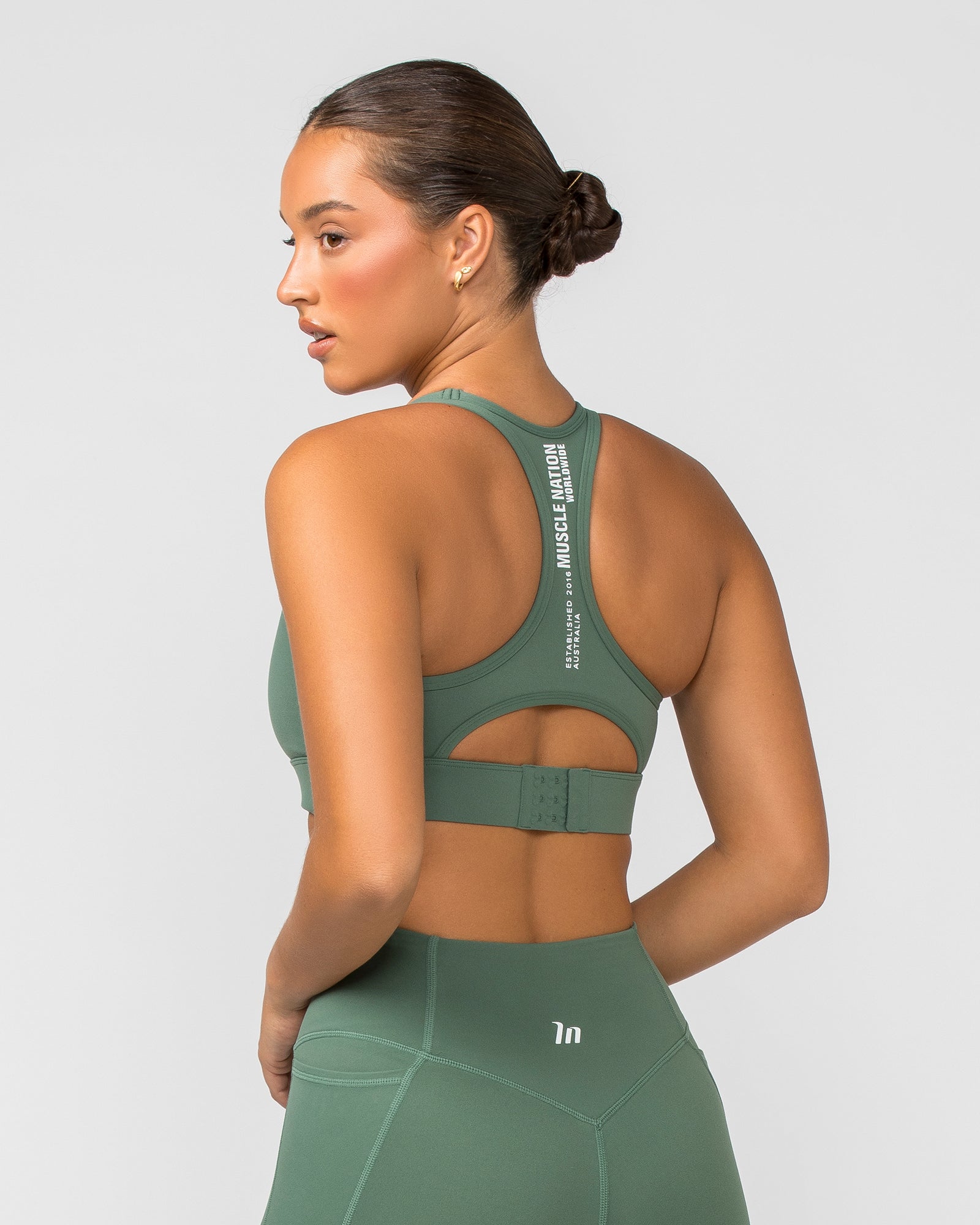 Faster Bra - Mineral Green-Sports Bras-XS-012403MINGRN-XS-MNAPPRL29256-4-Muscle Nation