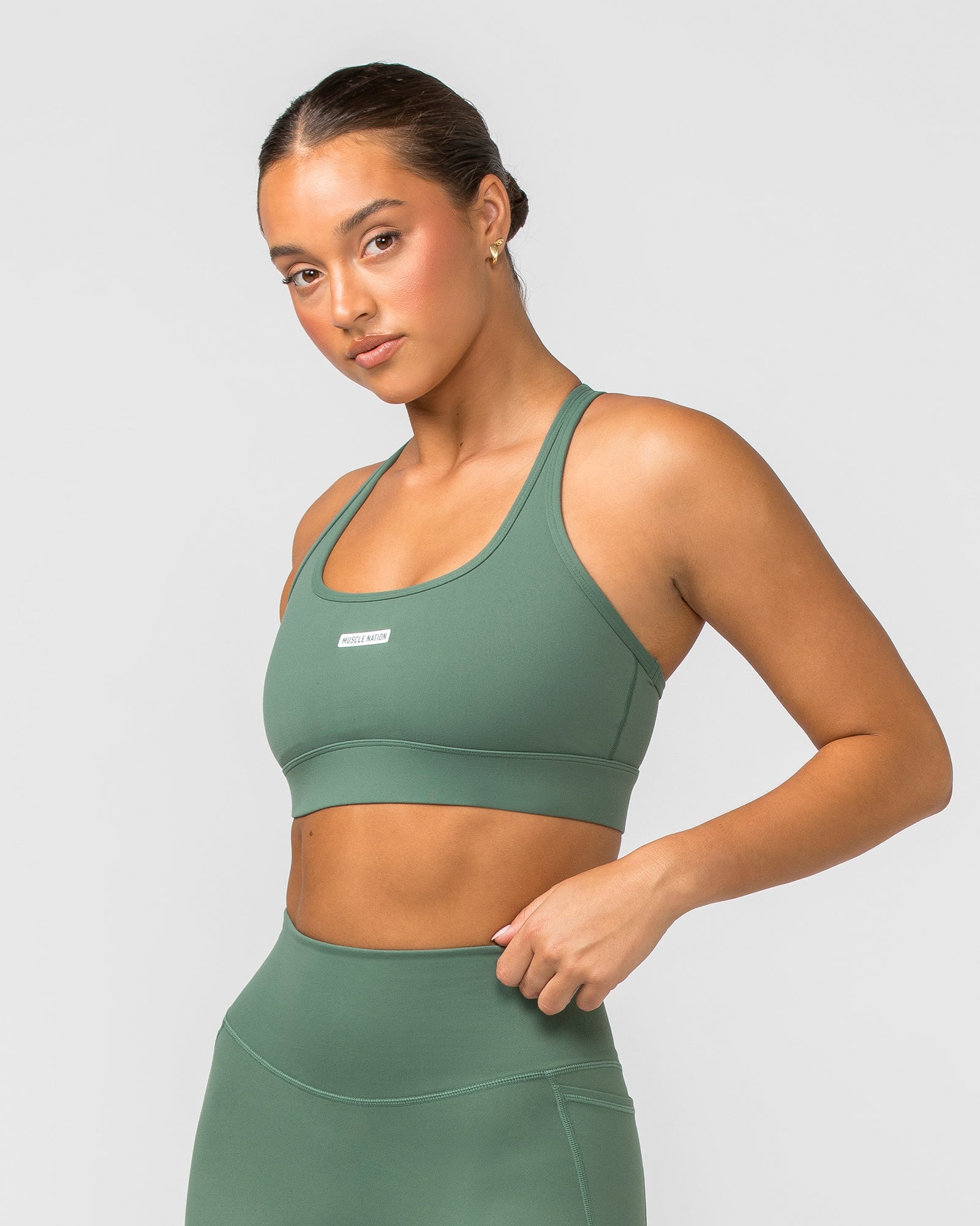 Faster Bra - Mineral Green-Sports Bras-XS-012403MINGRN-XS-MNAPPRL29256-3-Muscle Nation