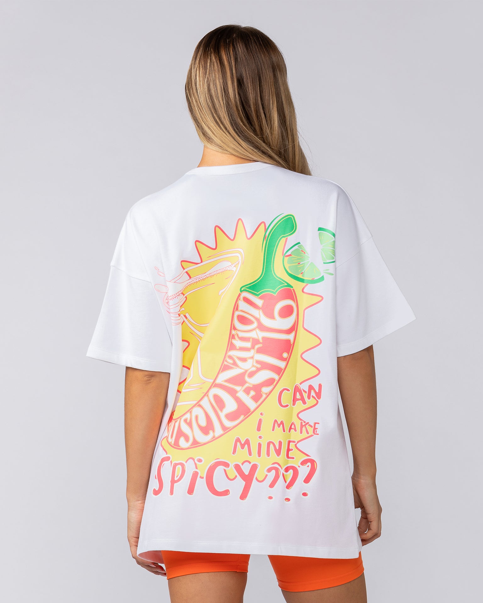 Spicy Oversized Tee - White-T-Shirts-XXS-052522WHITE-XXS-MNAPPRL43344-4-Muscle Nation