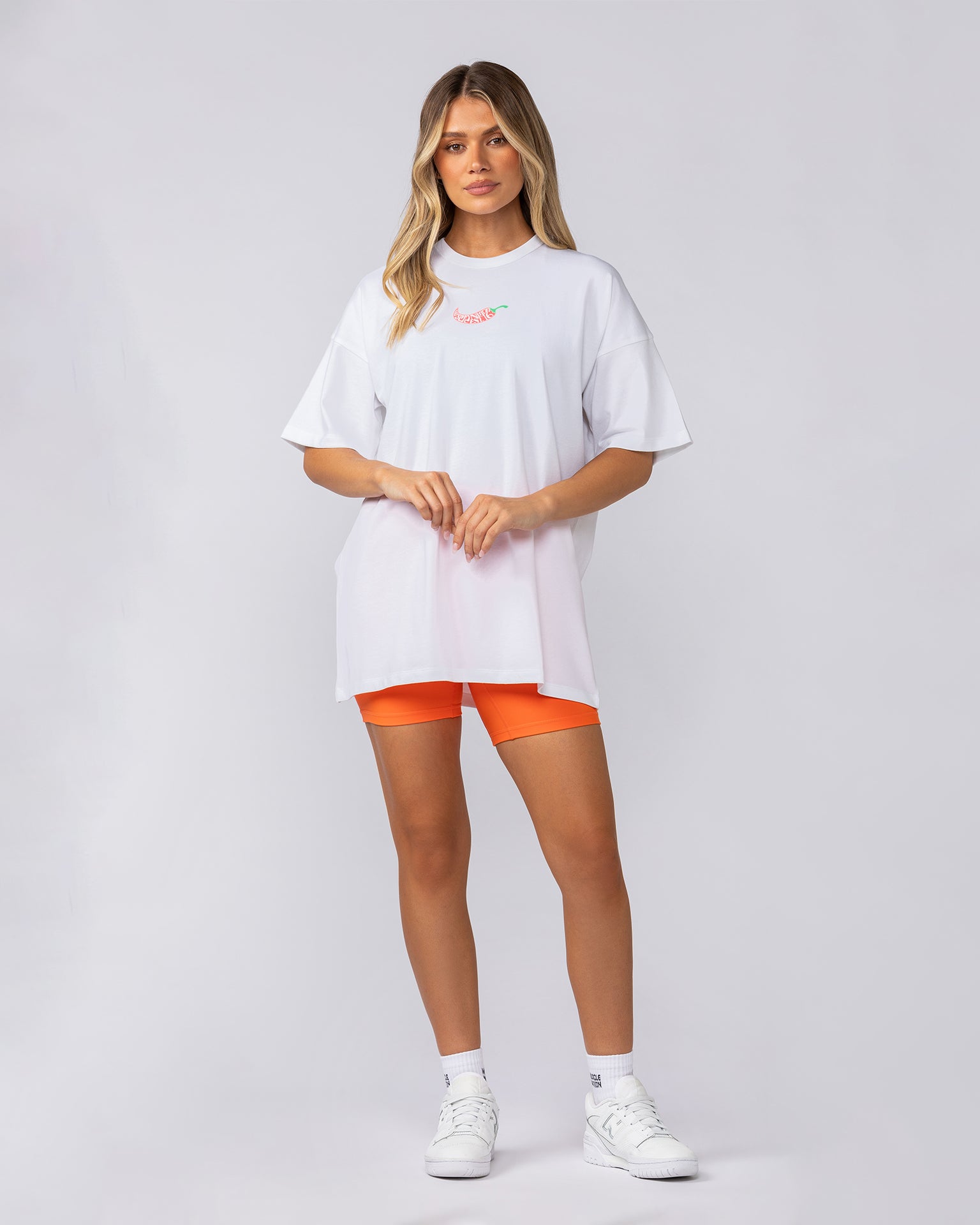 Spicy Oversized Tee - White-T-Shirts-XXS-052522WHITE-XXS-MNAPPRL43344-5-Muscle Nation