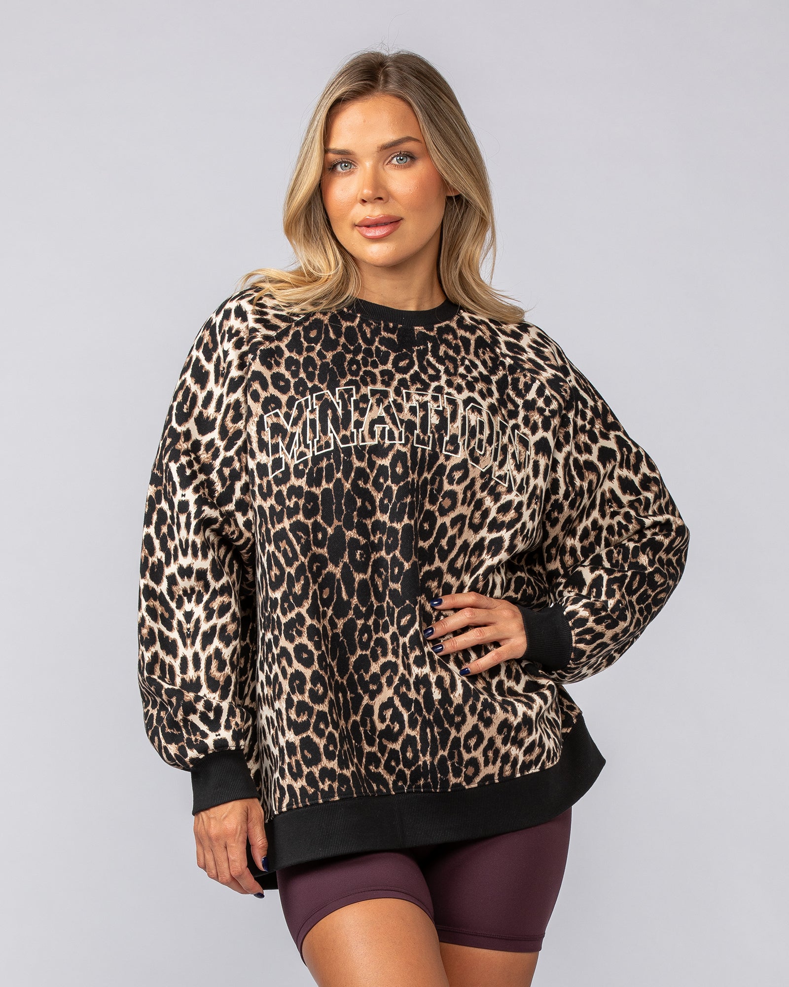 Reputation Oversized Pullover - True Leopard Print-Jumpers & Hoodies-XXS-022531TLPDP-XXS-MNAPPRL42131-2-Muscle Nation