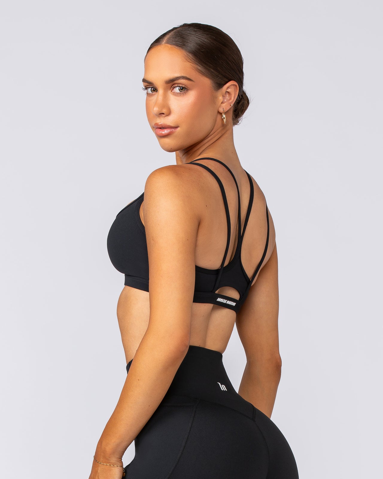Pace It Bra - Black / Black-Sports Bras-XXS-092402BLKBLK-XXS-MNAPPRL40176-3-Muscle Nation