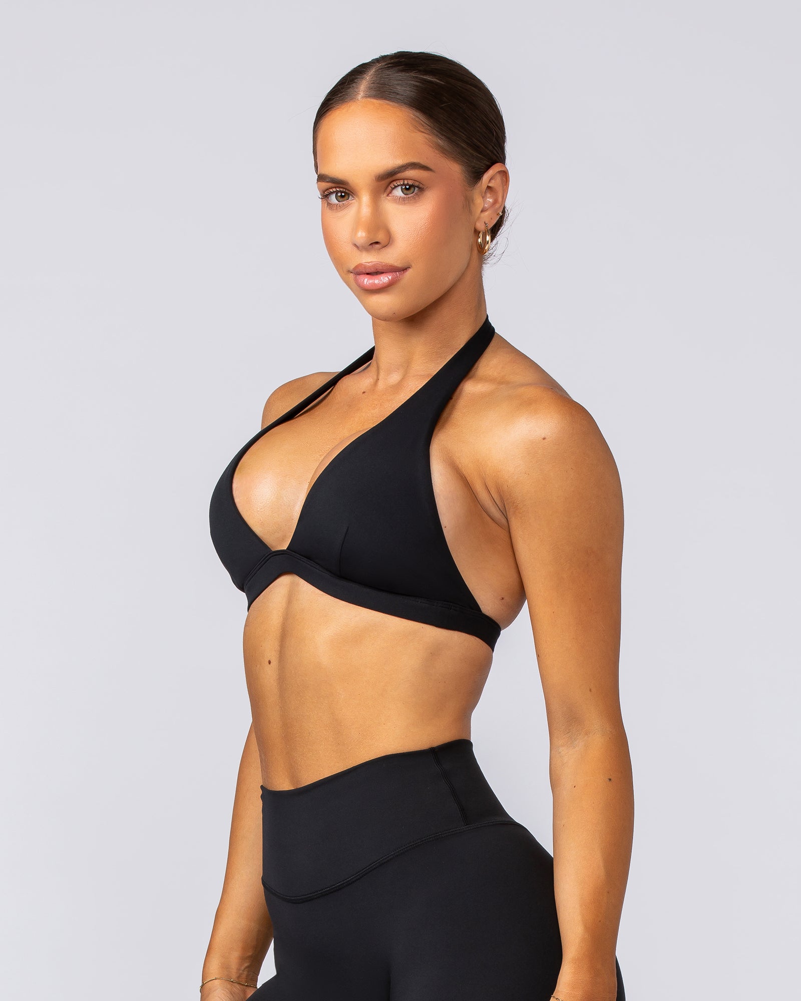 Halter Bralette - Black-Bralettes-XXS-022505BLK-XXS-MNAPPRL40717-4-Muscle Nation