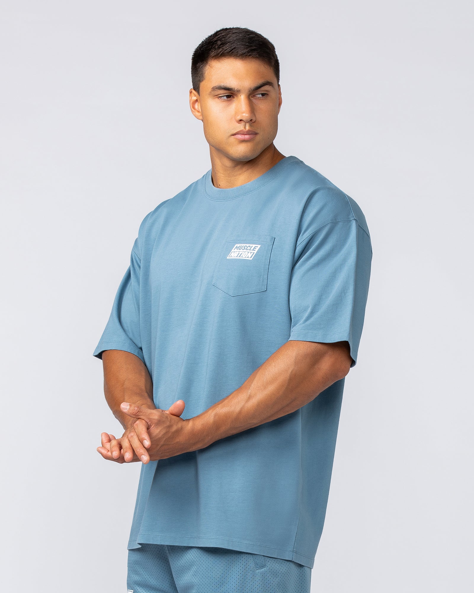 Oversized Pocket Pump Cover - Pale Thunder-T-Shirts-XS-092414PLTHNDR-XS-MNAPPRL40089-2-Muscle Nation