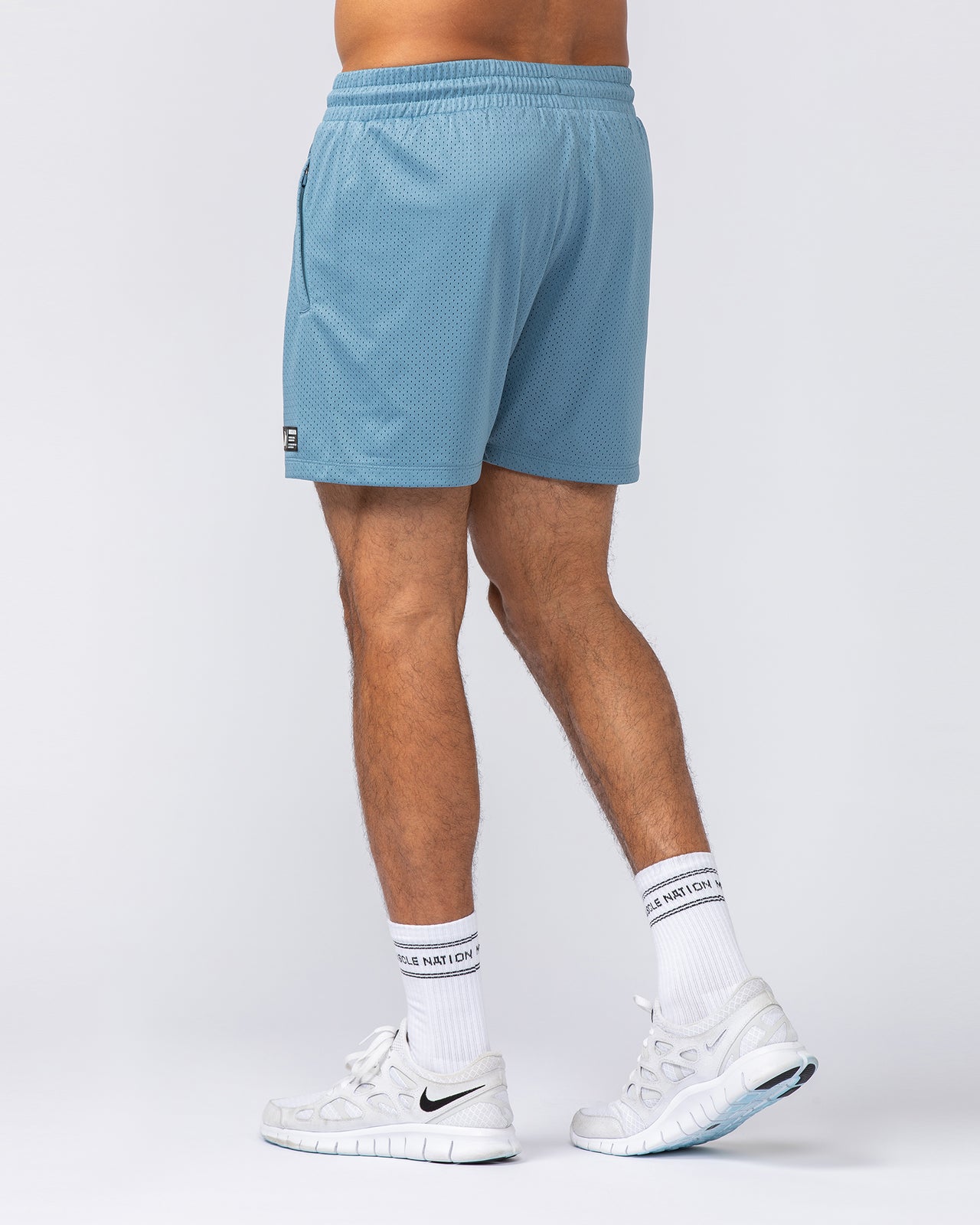 Throwback Lay Up 3.5" Shorts - Pale Thunder-Shorts-S-092415PLTHNDR-S-MNAPPRL40111-4-Muscle Nation