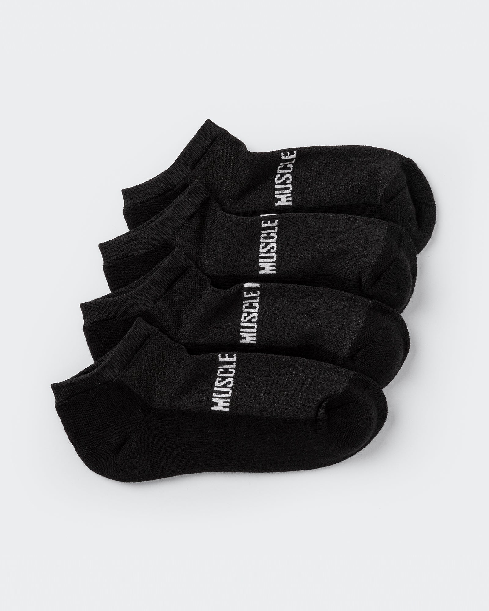 Womens Ankle Socks (x2 Pack) - Black-Socks-Black-AC022471BLK-ONE-MNAPPRL30328-1-Muscle Nation