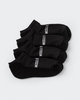 Womens Ankle Socks (x2 Pack) - Black-Socks-Black-AC022471BLK-ONE-MNAPPRL30328-1-Muscle Nation