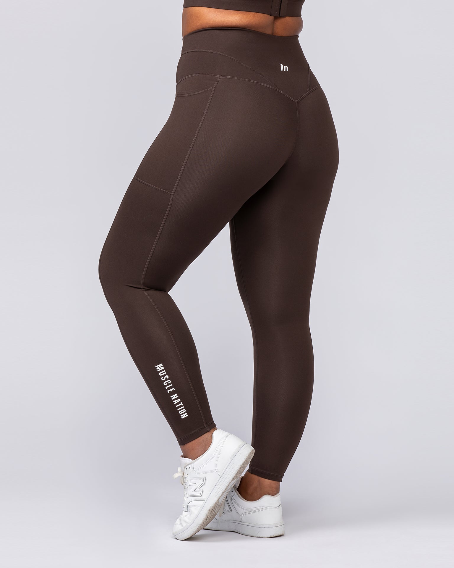 Unrivalled Everyday Pocket Ankle Leggings - Cocoa-Leggings-XXS-022504COCOA-XXS-MNAPPRL48877-6-Muscle Nation