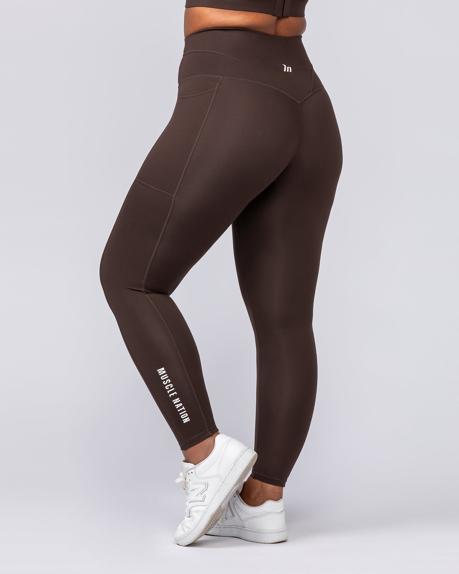 Unrivalled Everyday Pocket Ankle Leggings - Cocoa-Leggings-XXS-022504COCOA-XXS-MNAPPRL48877-6-Muscle Nation