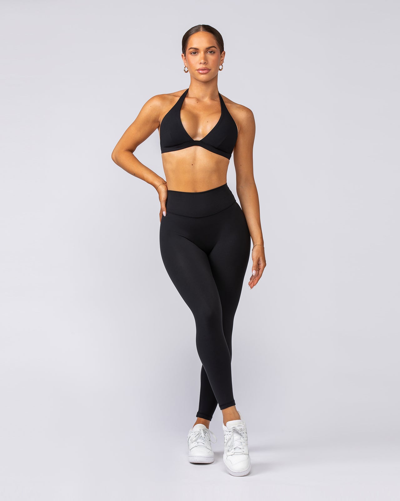 Halter Bralette - Black-Bralettes-XXS-022505BLK-XXS-MNAPPRL40717-5-Muscle Nation