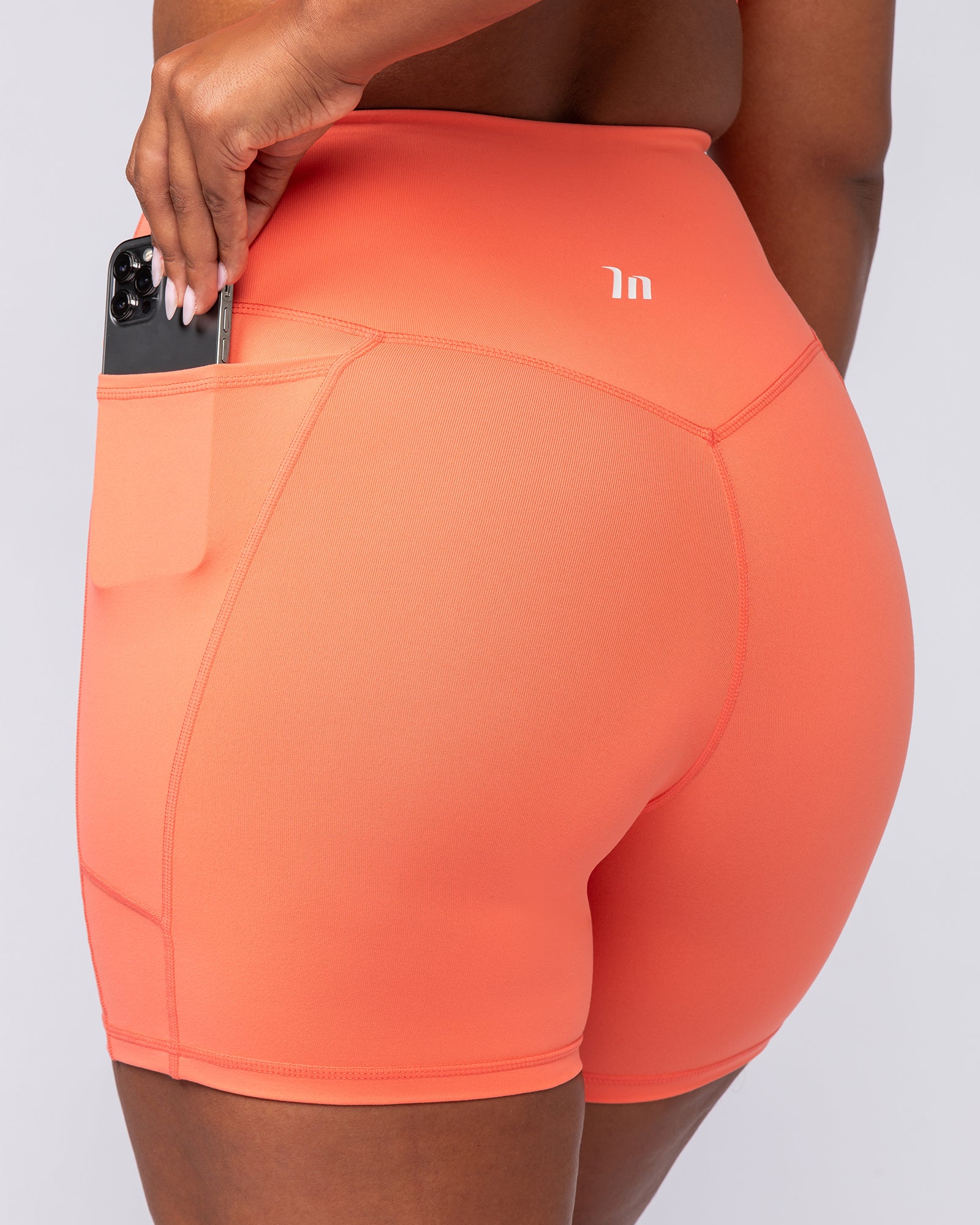 Agility Pocket Bike Shorts - Hot Coral-Shorts-XXS-092405HTCORL-XXS-MNAPPRL40284-4-Muscle Nation