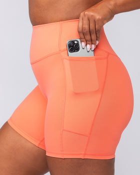 Agility Pocket Bike Shorts - Hot Coral-Shorts-XXS-092405HTCORL-XXS-MNAPPRL40284-1-Muscle Nation