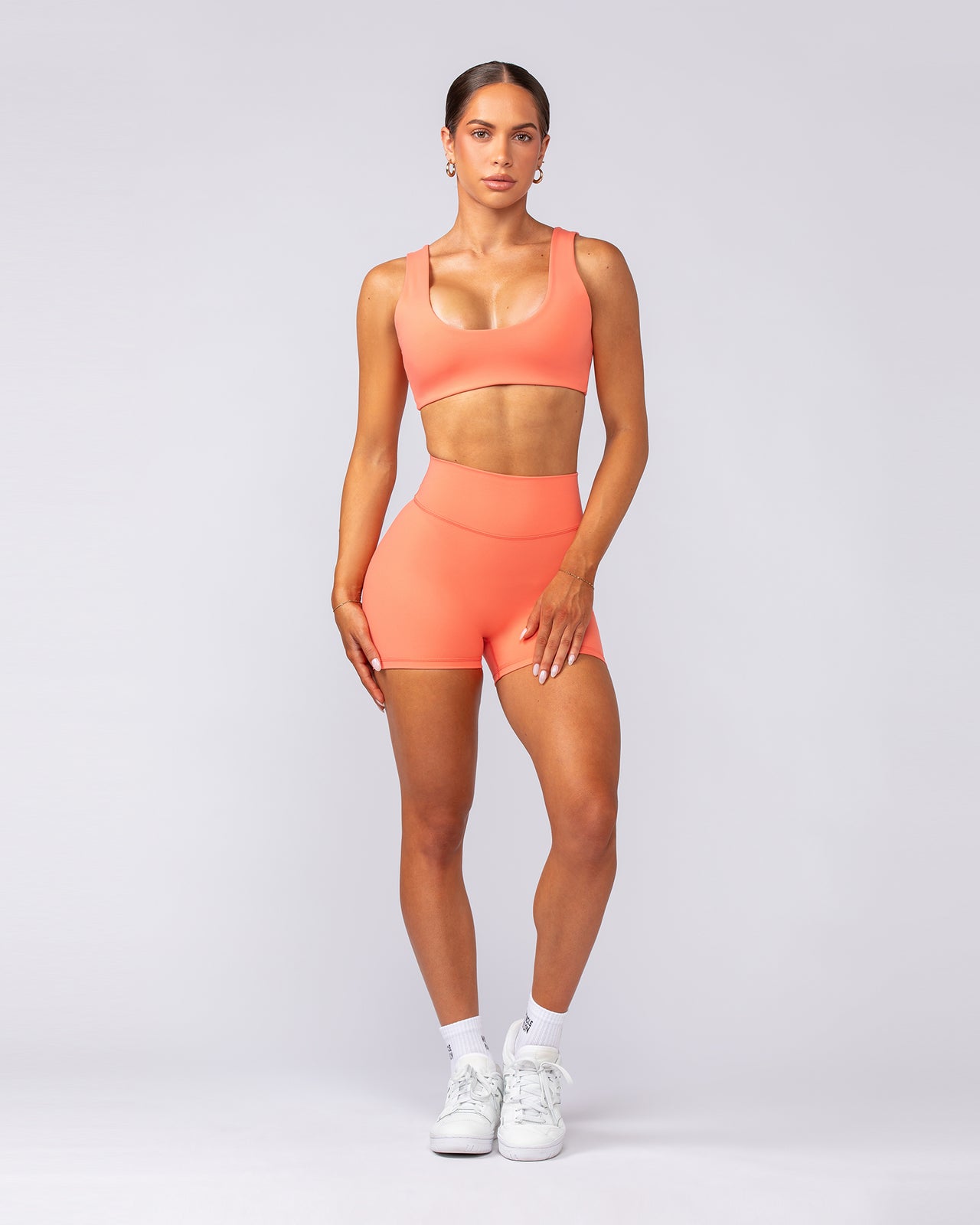 Instinct Scrunch Midway Shorts - Hot Coral-Shorts-XXS-092404HTCORL-XXS-MNAPPRL40248-5-Muscle Nation