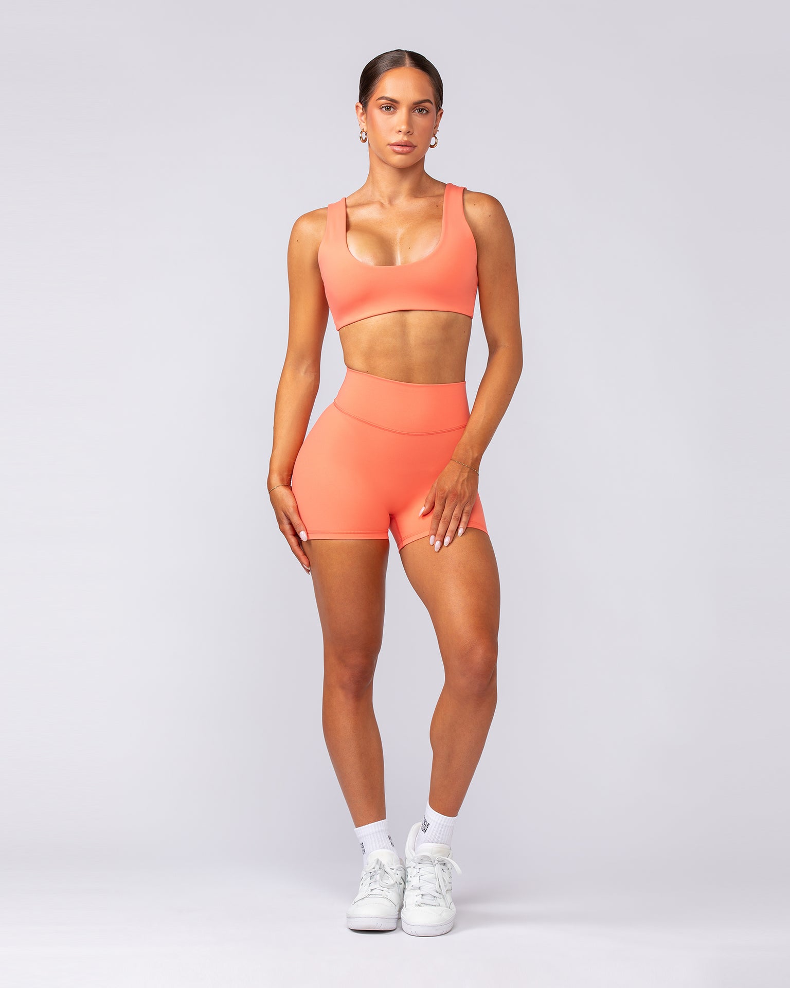 Instinct Scrunch Midway Shorts - Hot Coral-Shorts-XXS-092404HTCORL-XXS-MNAPPRL40248-5-Muscle Nation