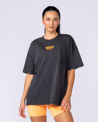 Womens Neon Iris Oversized Vintage Tee - Washed Black-T-Shirts-XXS-1125225WSHBLK-XXS-MNAPPRL45282-2-Muscle Nation