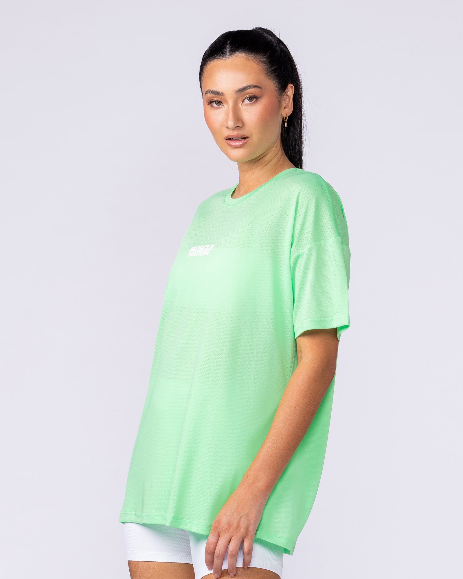 Womens Relaxed Training Tee - Key Lime-T-Shirts-XXS-1125132KYLM-XXS-MNAPPRL45291-4-Muscle Nation