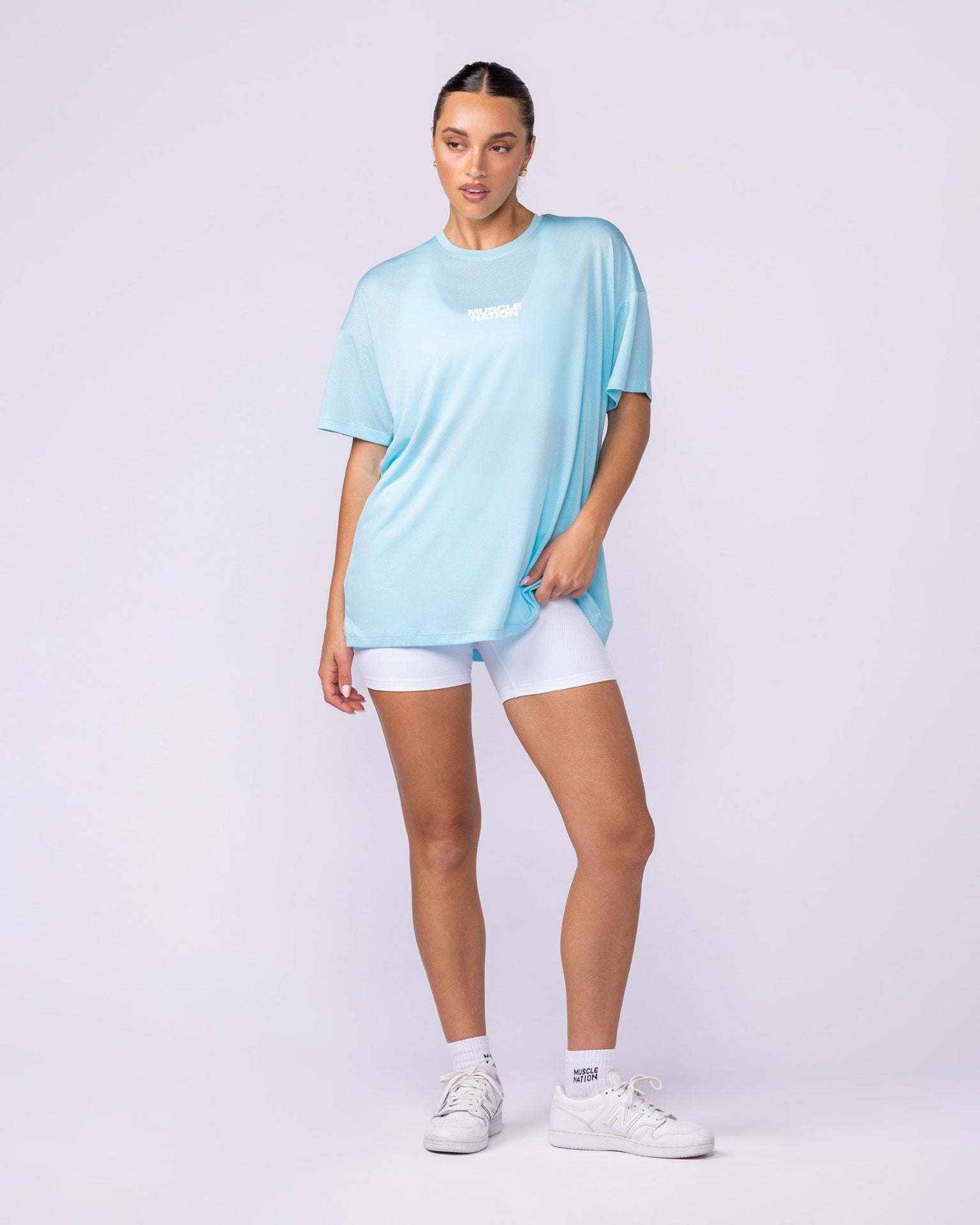 Womens Relaxed Training Tee - Lagoon-T-Shirts-XXS-1125132LGN-XXS-MNAPPRL45300-5-Muscle Nation