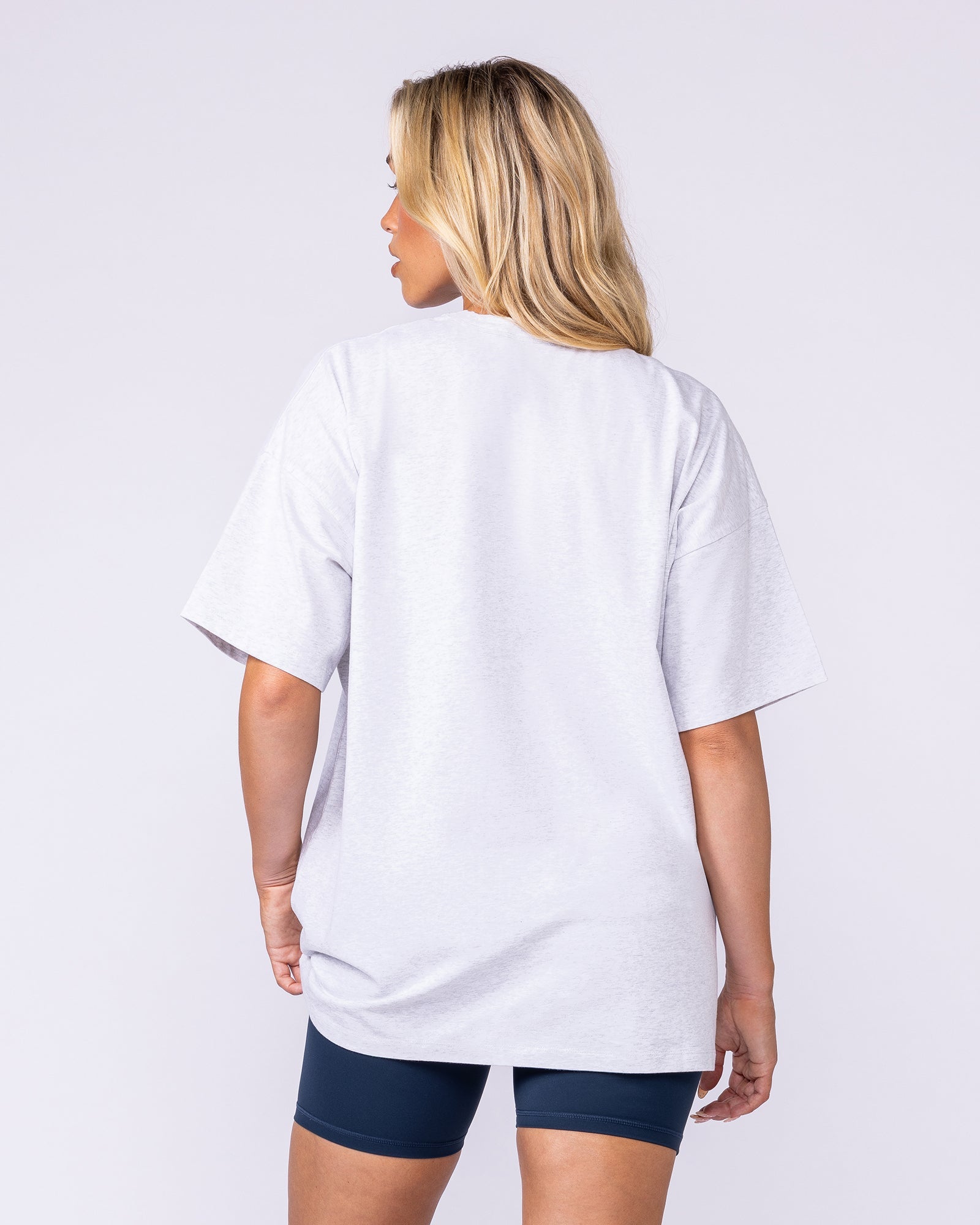 Womens Running Club Oversized Tee - Snow Grey Marl-T-Shirts-XXS-1125174SNGRYMR-XXS-MNAPPRL45327-5-Muscle Nation
