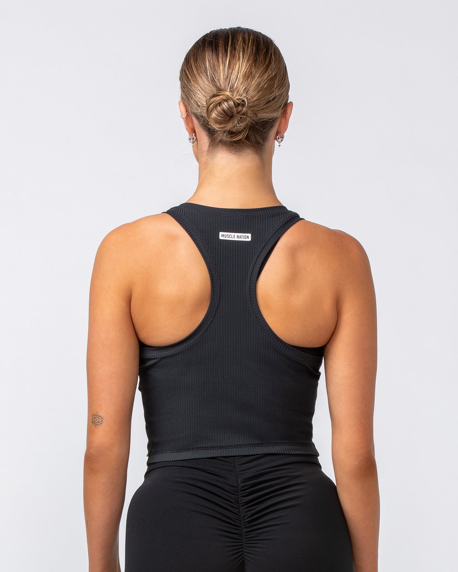 Rib Staple Cropped Tank - Black-Singlets & Tanks-XXS-082432BLK-XXS-MNAPPRL32388-5-Muscle Nation