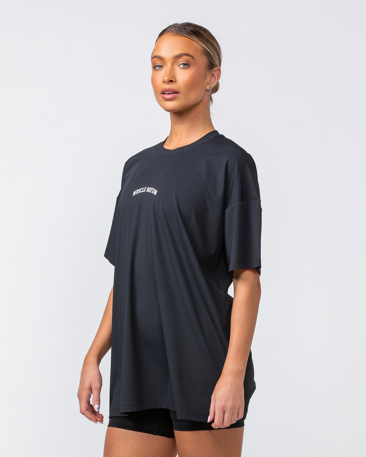 Relaxed Rib Training Tee - Black-T-Shirts-XXS-082424BLK-XXS-MNAPPRL32262-5-Muscle Nation