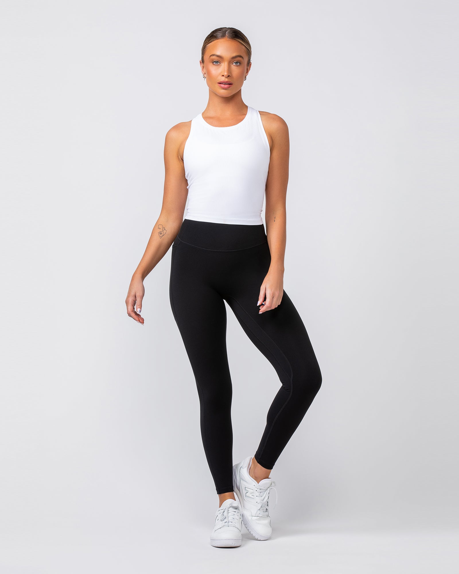 Rib Staple Cropped Tank - White-Singlets & Tanks-XXS-082432WHT-XXS-MNAPPRL32397-7-Muscle Nation