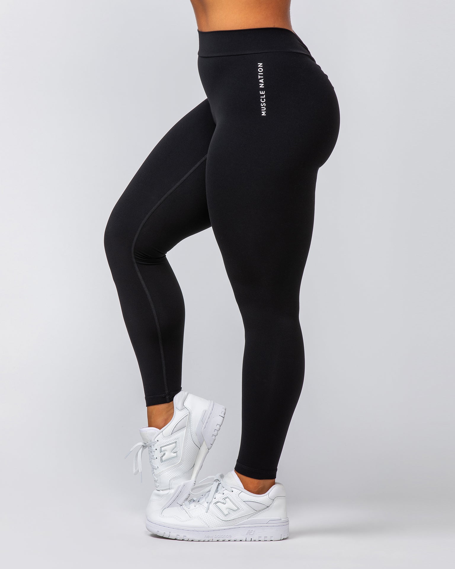 Deep Scrunch Ankle Length Leggings - Black-Leggings-XXS-082421BLK-XXS-MNAPPRL32199-4-Muscle Nation