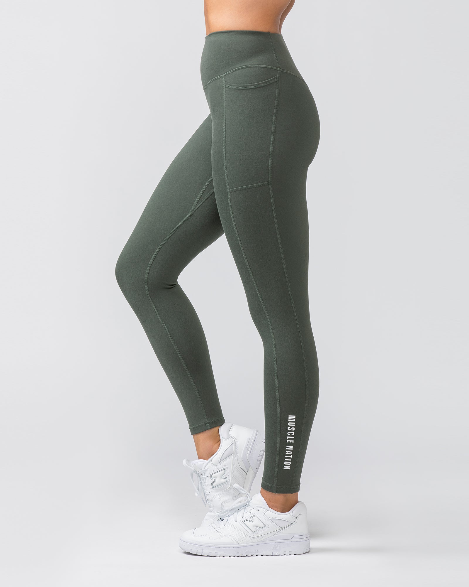 Everyday Pocket Ankle Length Leggings - Eucalyptus-Leggings-XXS-032403EUYPTS-XXS-MNAPPRL29887-4-Muscle Nation