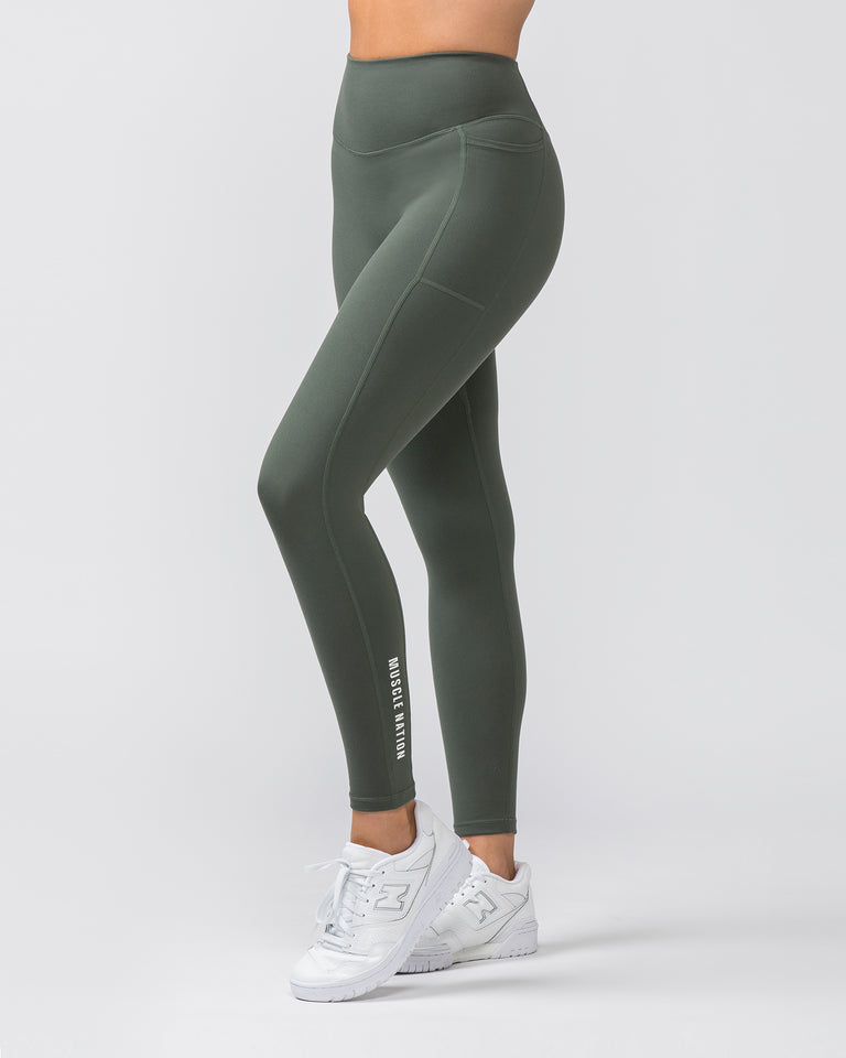 Everyday Pocket Ankle Length Leggings - Eucalyptus-Leggings-XXS-032403EUYPTS-XXS-MNAPPRL29887-1-Muscle Nation