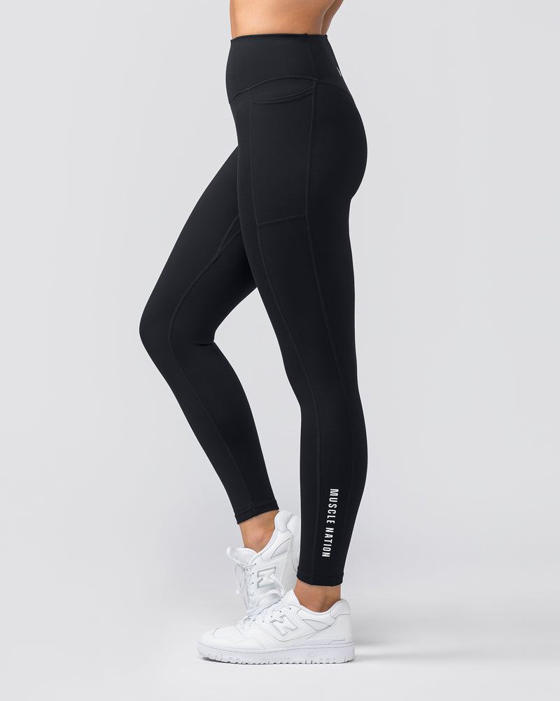 Everyday Pocket Ankle Length Leggings - Black-Leggings-XXS-032403BLK-XXS-MNAPPRL29878-4-Muscle Nation