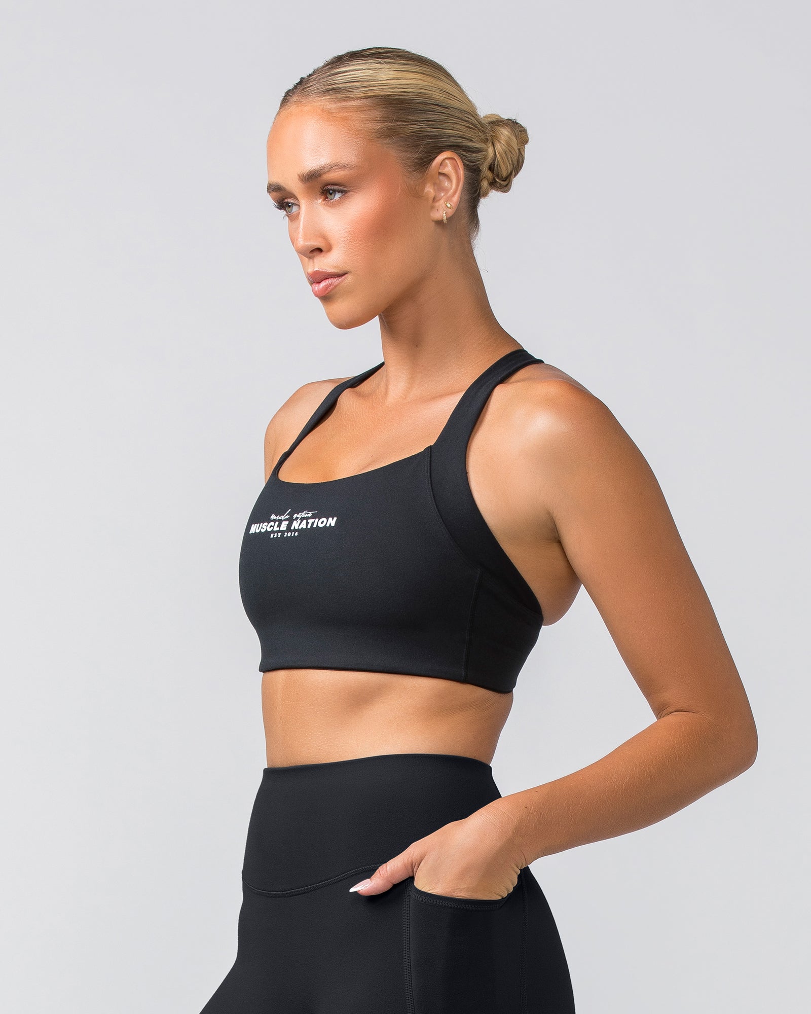 Staple Bra - Black-Sports Bras-XXS-022449BLK-XXS-MNAPPRL29625-2-Muscle Nation