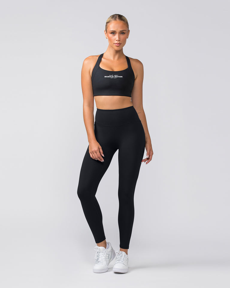 Staple Bra - Black-Sports Bras-XXS-022449BLK-XXS-MNAPPRL29625-5-Muscle Nation