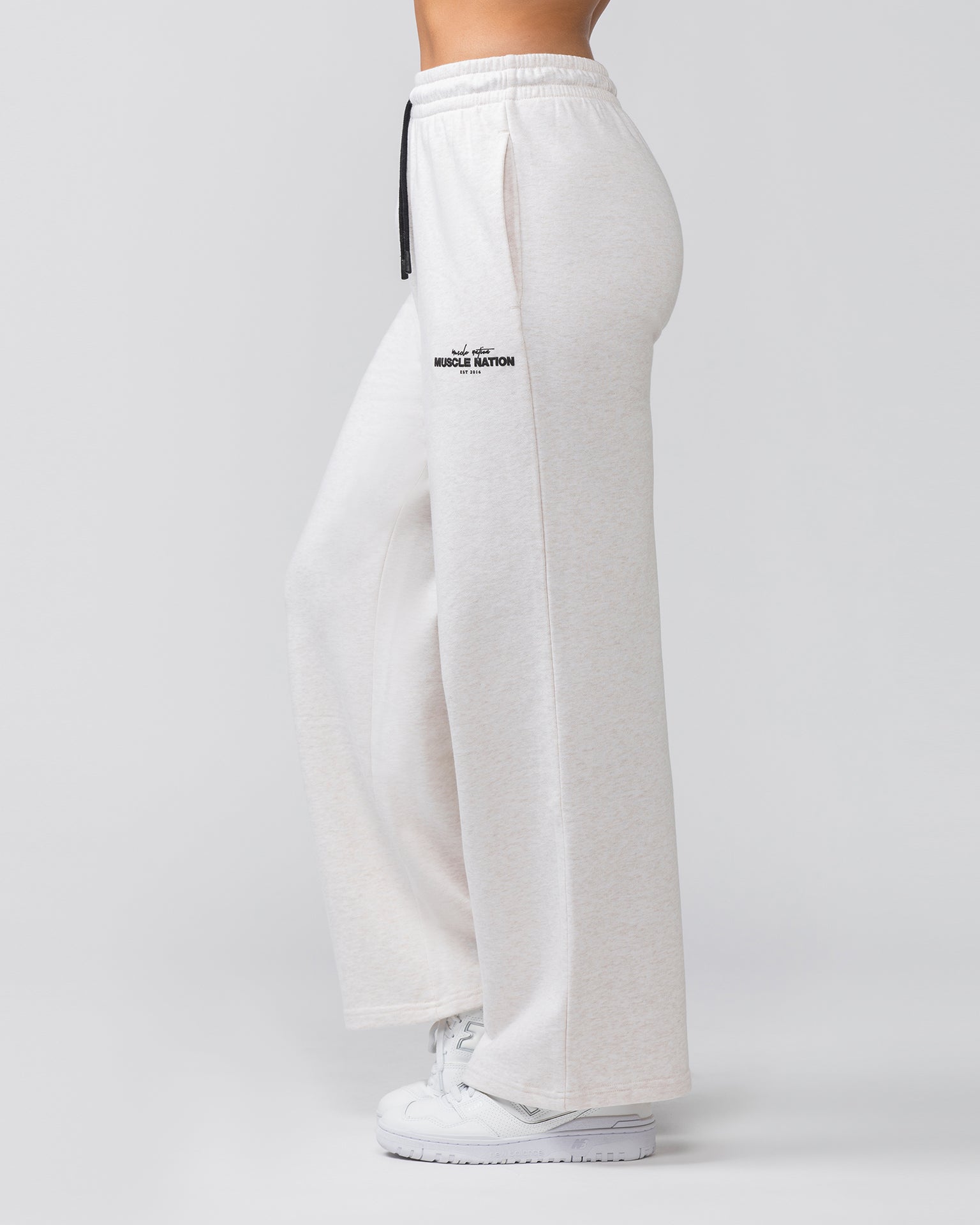 Timeless Wide Leg Trackies - Dew Marl-Bottoms-XXS-022455DEWMRL-XXS-MNAPPRL31077-3-Muscle Nation