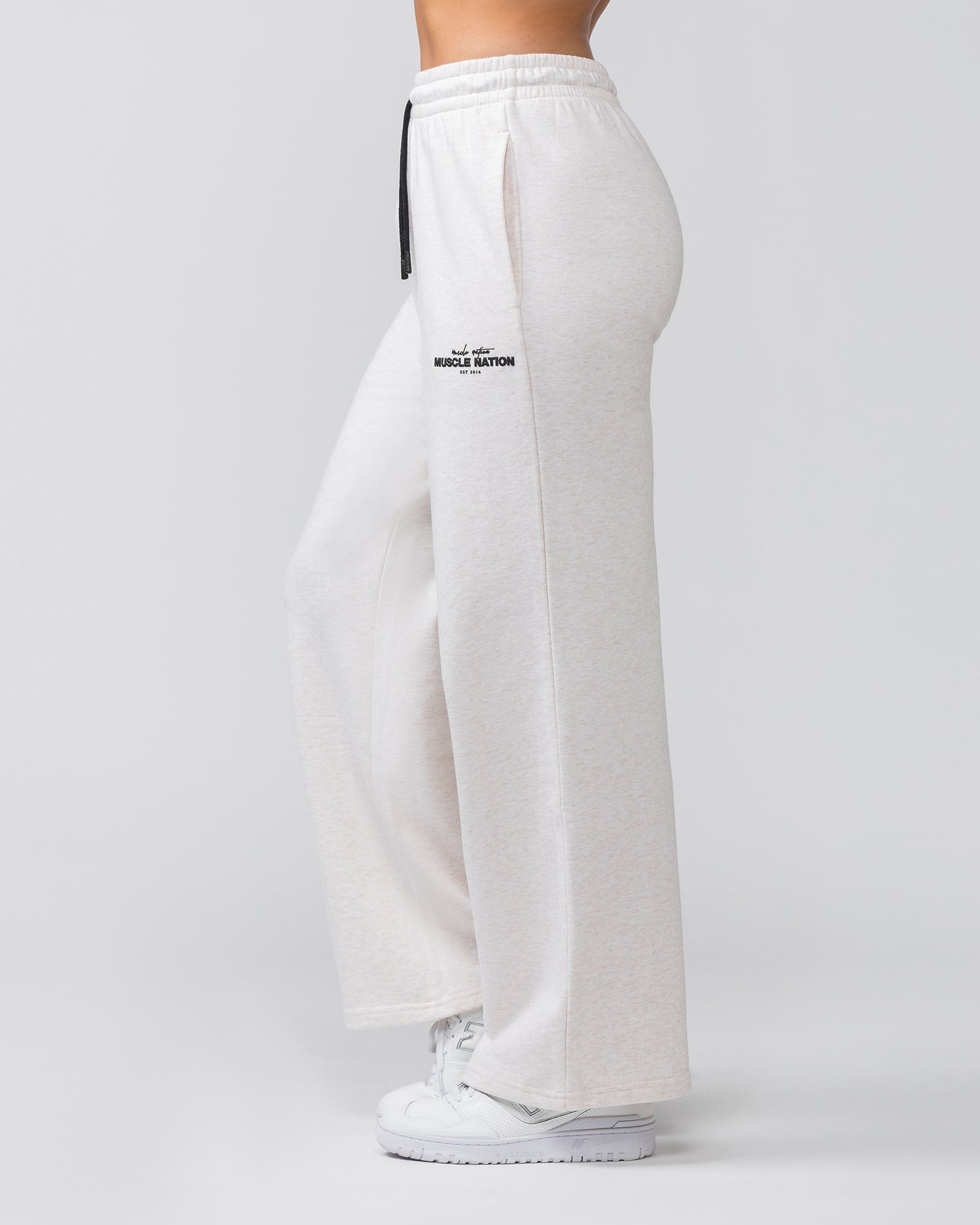 Timeless Wide Leg Trackies - Dew Marl-Bottoms-XXS-022455DEWMRL-XXS-MNAPPRL31077-3-Muscle Nation
