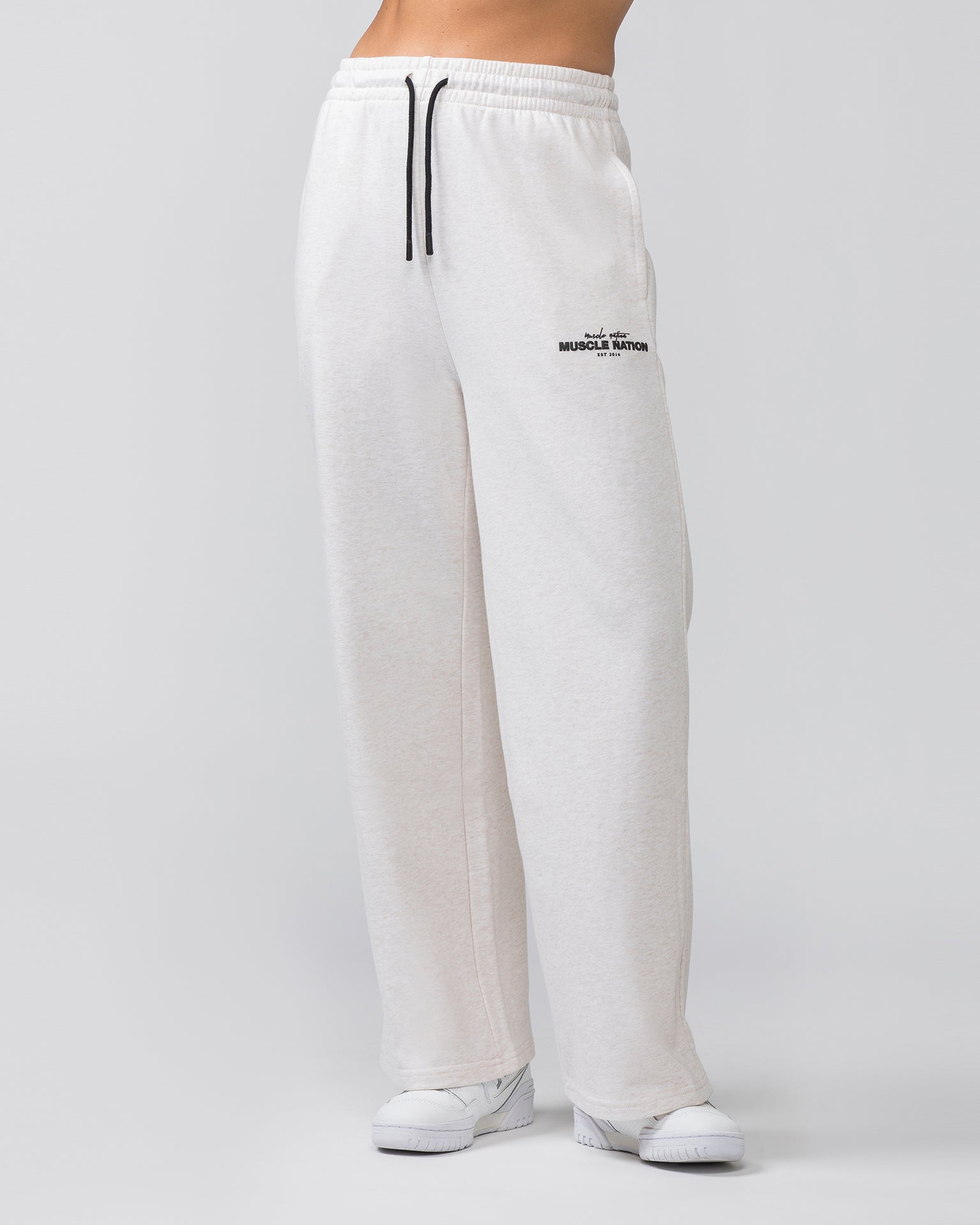 Timeless Wide Leg Trackies - Dew Marl-Bottoms-XXS-022455DEWMRL-XXS-MNAPPRL31077-1-Muscle Nation