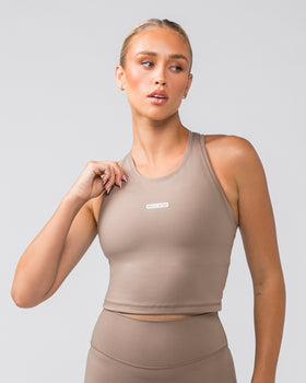 Staple Cropped Tank - Mushroom-Singlets & Tanks-XXS-022456MUSHRM-XXS-MNAPPRL29607-1-Muscle Nation