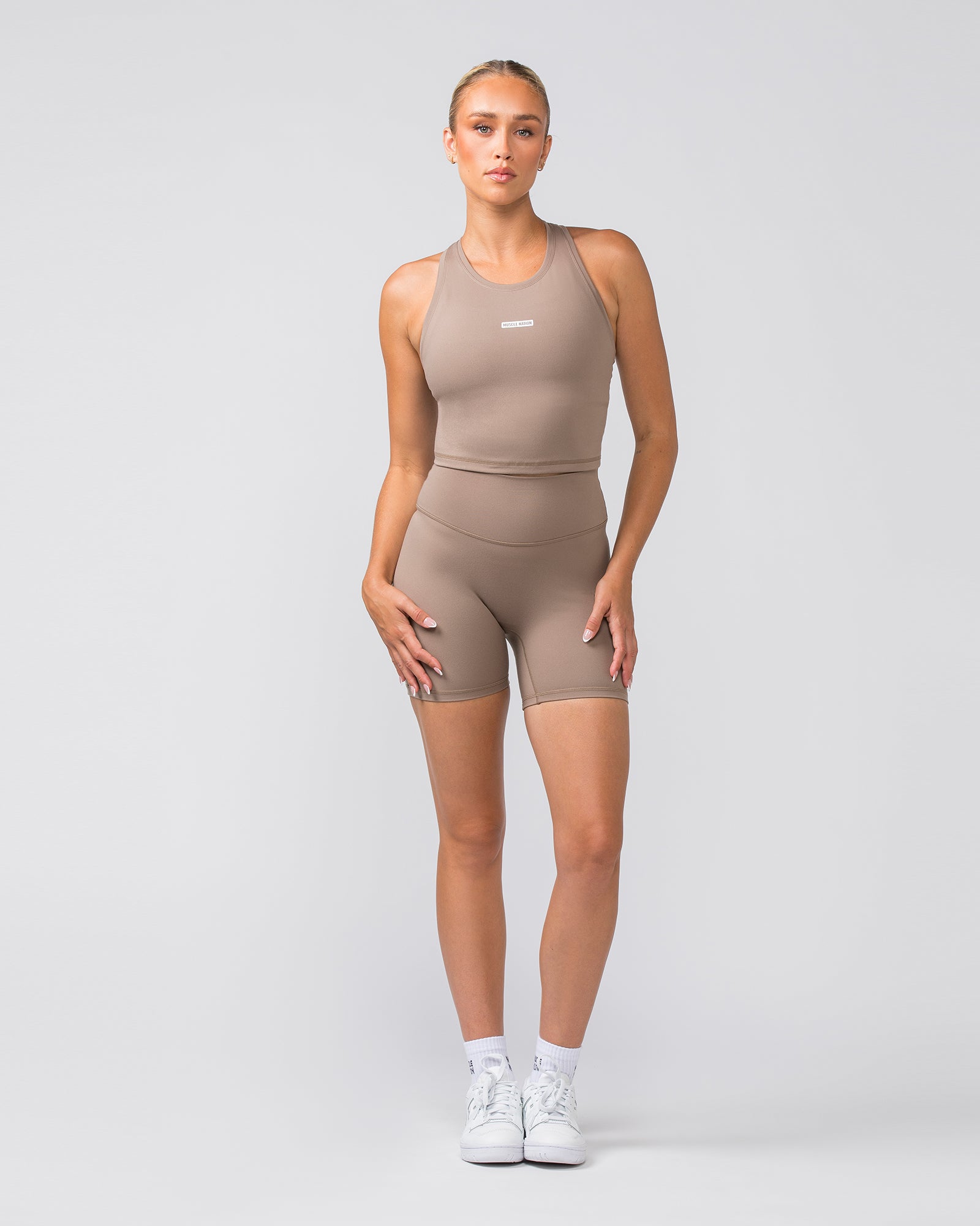 Staple Cropped Tank - Mushroom-Singlets & Tanks-XXS-022456MUSHRM-XXS-MNAPPRL29607-5-Muscle Nation