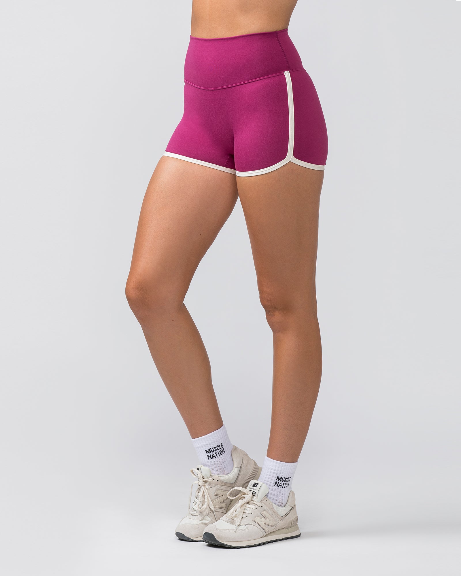 Retro Everyday Shorty Shorts - Cherry-Shorts-XXS-022450CHRY-XXS-MNAPPRL29508-4-Muscle Nation