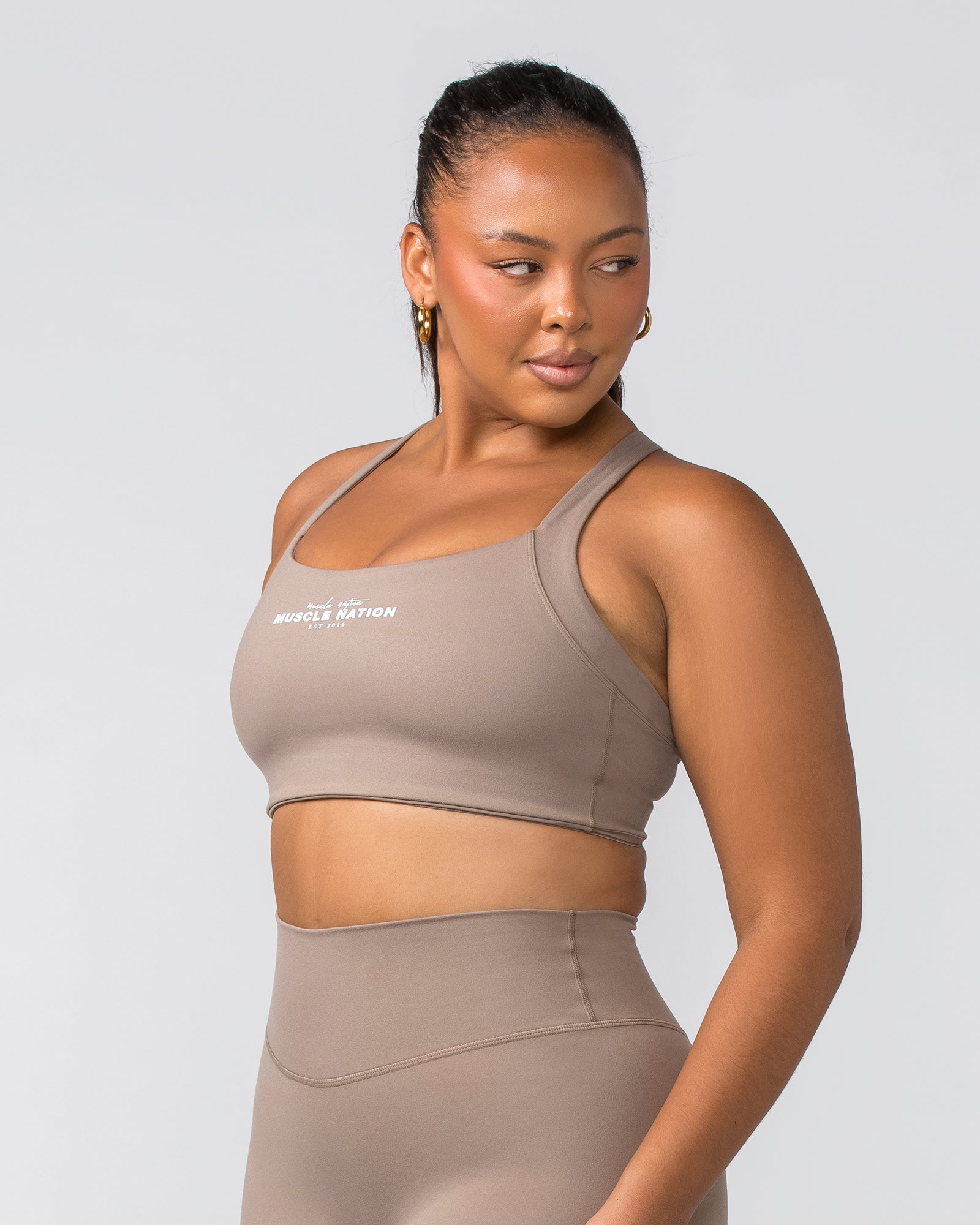 Staple Bra - Mushroom-Sports Bras-XXS-022449MUSHRM-XXS-MNAPPRL29661-3-Muscle Nation