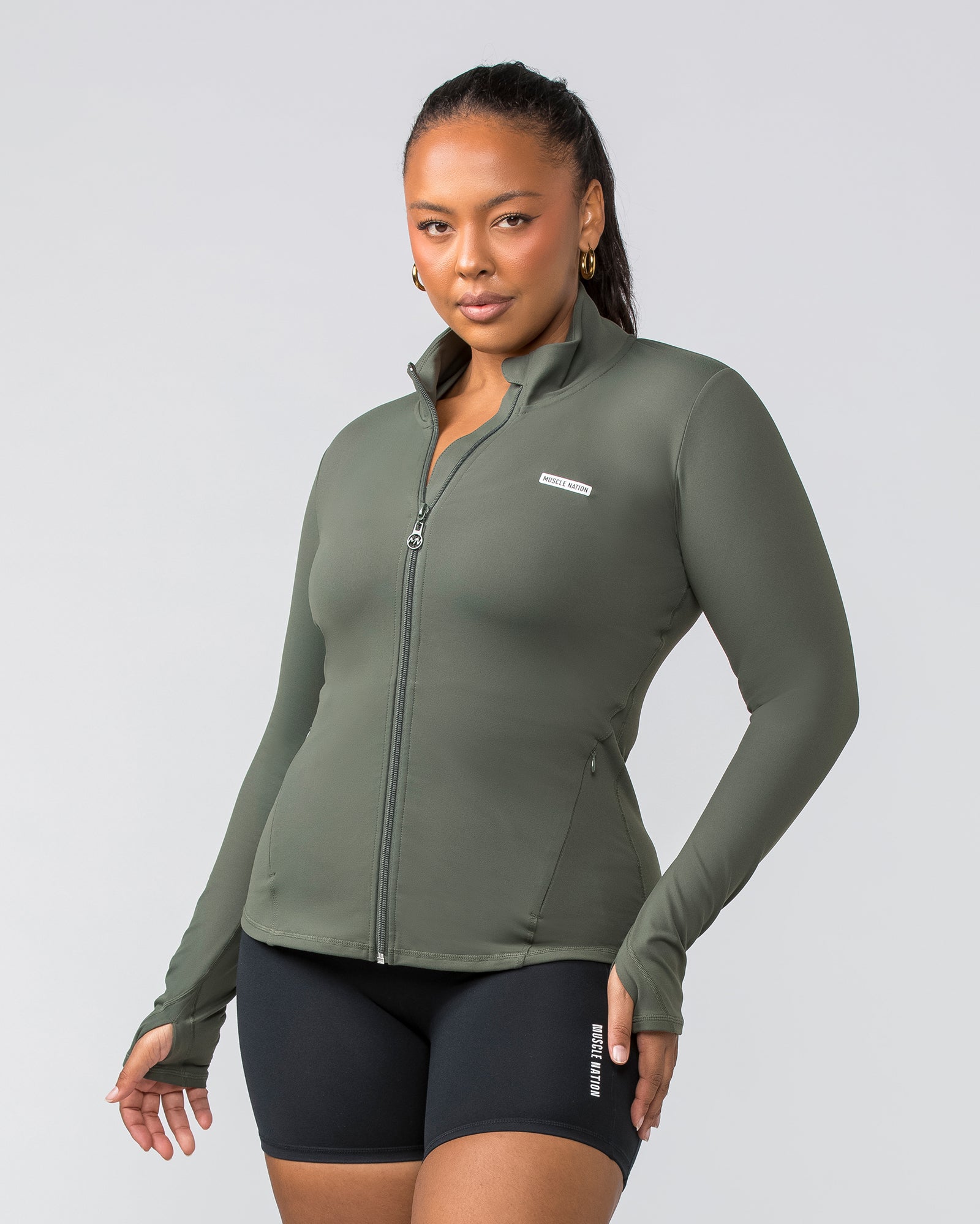 Favourite Zip Through - Eucalyptus-Jackets-XXS-032414EUYPTS-XXS-MNAPPRL29773-2-Muscle Nation