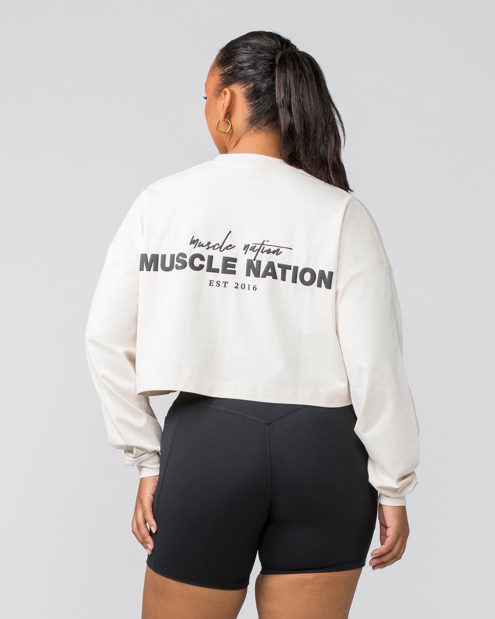Pace Cropped Long Sleeve Tee - Dew-Long Sleeve T-Shirts-XXS-022458DEW-XXS-MNAPPRL31104-4-Muscle Nation