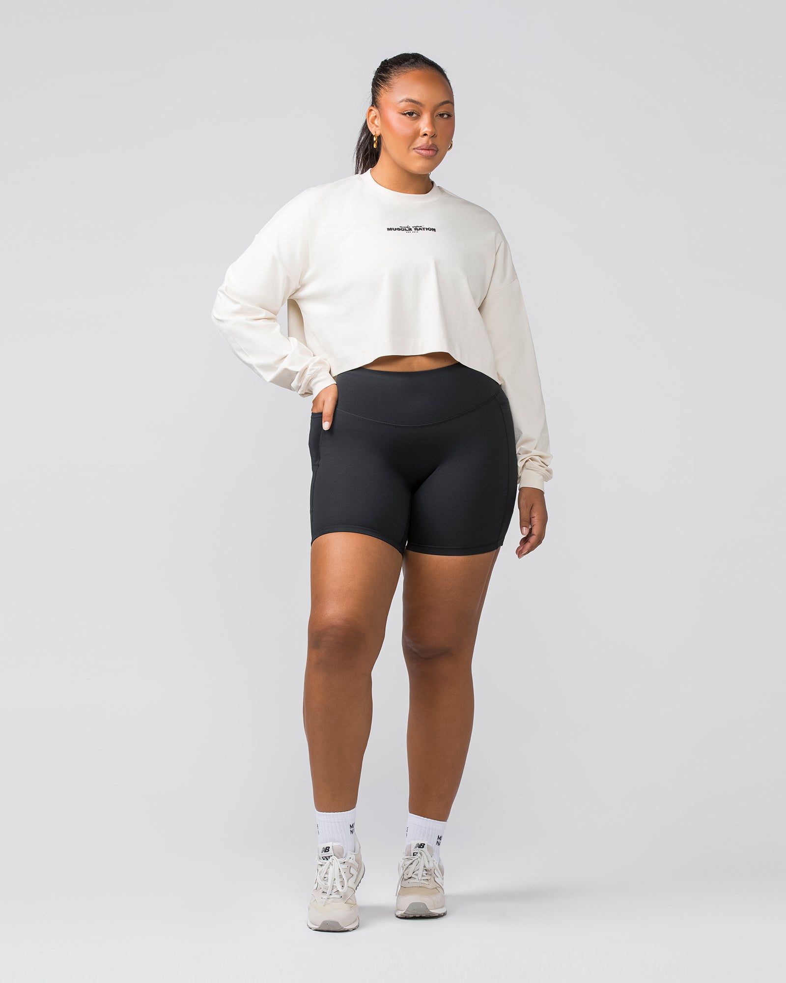 Pace Cropped Long Sleeve Tee - Dew-Long Sleeve T-Shirts-XXS-022458DEW-XXS-MNAPPRL31104-5-Muscle Nation